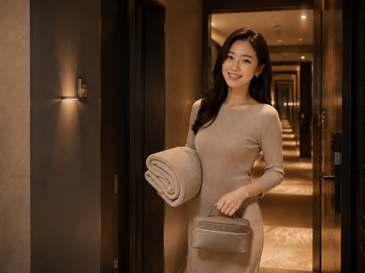 서울 중구 방문 홈케어 일정을 준비하는 젊은 성인 한국 여성 관리사